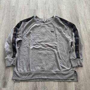 Victoria's Secret PINK Sweatshirt Womens Large Crewneck Dog Logo oversized